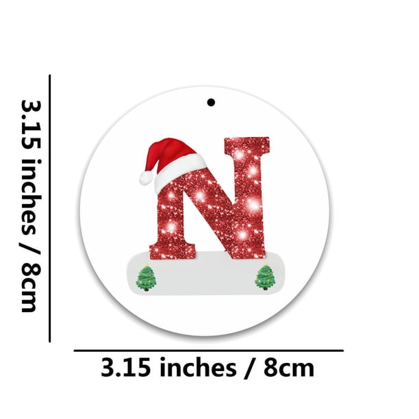 Ornamentos Colgantes Personalizados Del Alfabeto Del Árbol de Navidad, Acrílico 8cm Bricolaje para Regalo Y Decoración de Fiesta Ornamentos Del Árbol de Navidad