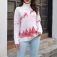thumbnail image 1 of Puntoco Suéter Moda Mujer Casual Impresión Cuello Alto Manga Larga Suéter Navidad Liquidación Puntoco Puntoco-4615, 1 of 9