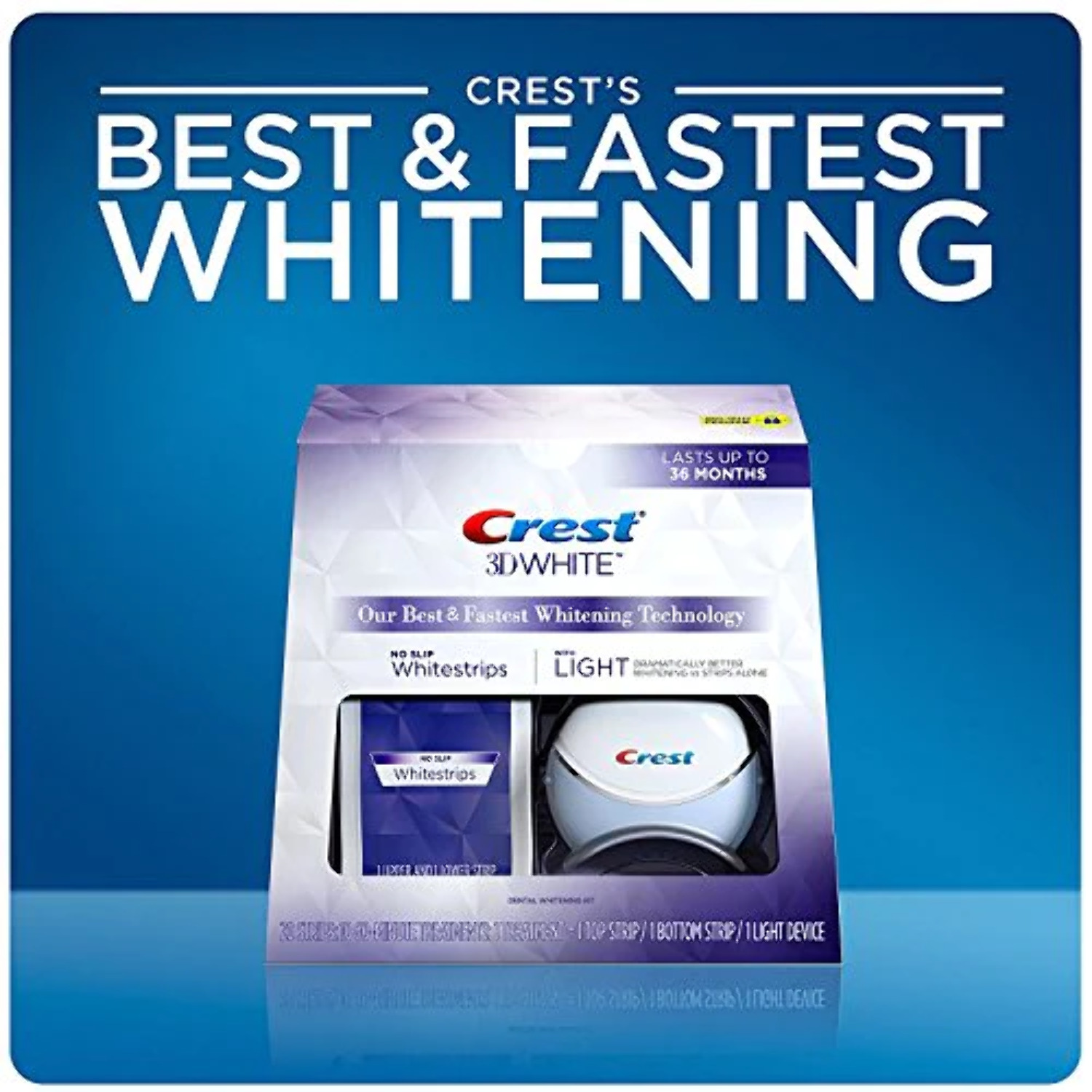 Crest 3D Whitestrips with Light Teeth Whitening Strip Kit, 10 Treatments - image 4 of 4