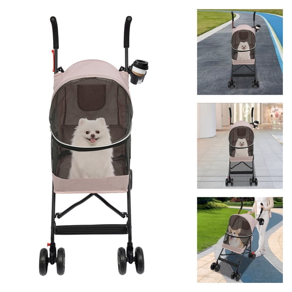 Foldable Lightweight Durable Pet Stroller For Small To Medium Pets Dogs & Cats