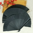 thumbnail image 7 of Yongwei Black Foldable Fan Handheld Oriental Folding Fan, 7 of 7