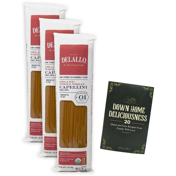 DeLallo Organic Whole Wheat Italian Pasta | Capellini No. 01 (16 Ounces) | 3 Count   MerlinsMart Zine
