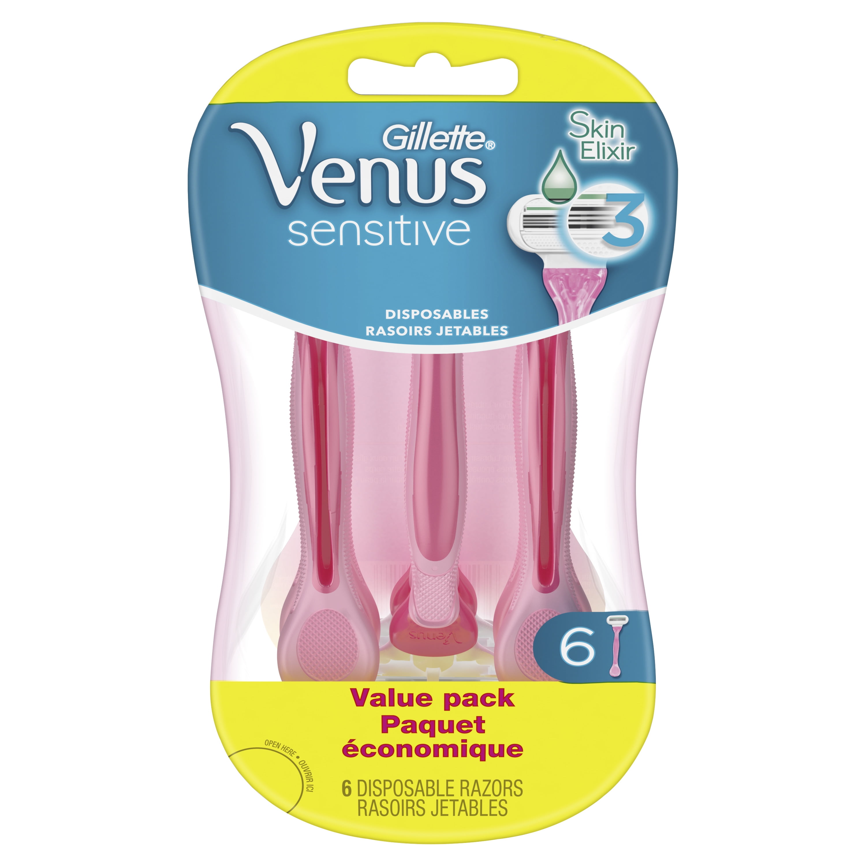 Gillette Venus Sensitive Women's Disposable Razor, 6 Count Walmart