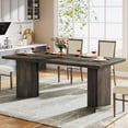 thumbnail image 4 of Finmind 63" Dining Room Table for 4-6, Woood Rustic Dinner Table for Kitchen, Gray, 4 of 8
