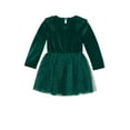 thumbnail image 3 of Wonderluxe Baby Girls' Long Sleeve Velvet Dress, 3-Piece Set, Sizes 0-3M-24M, 3 of 7