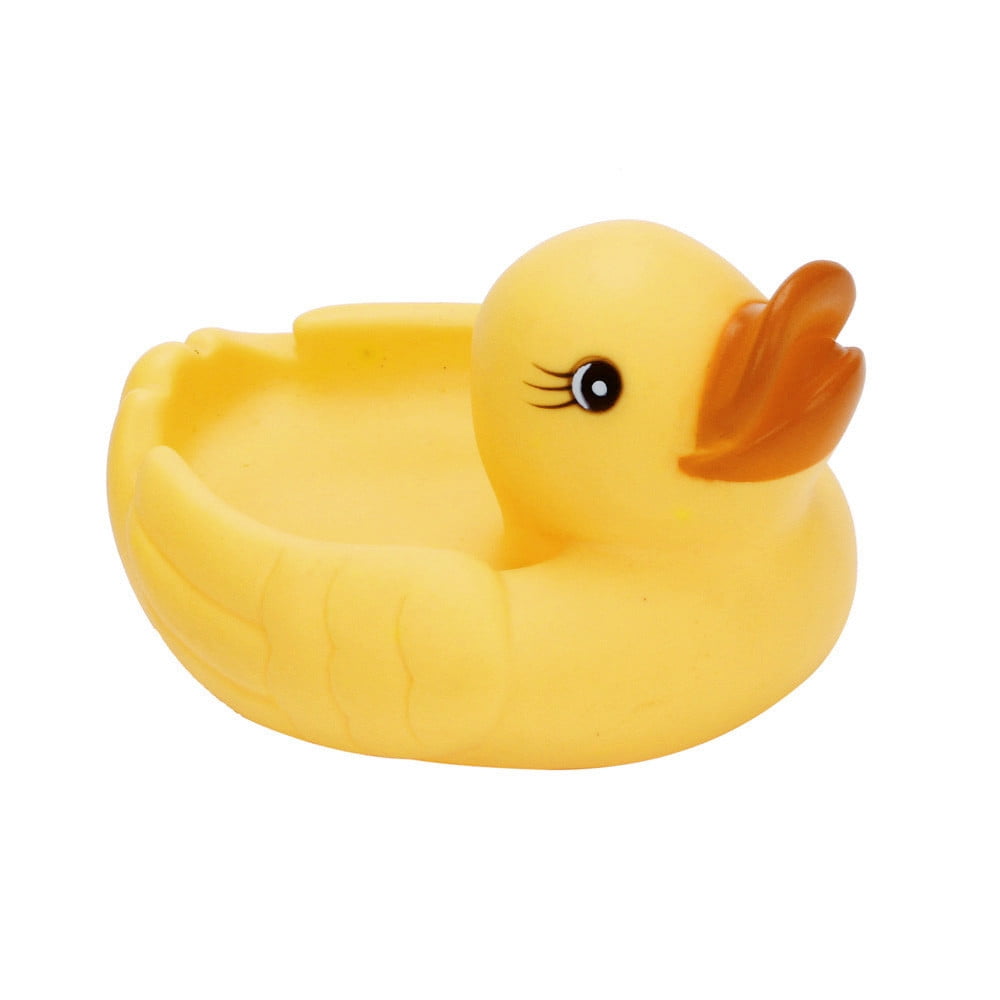 4PCS Baby Bath Bathing Toys Rubber Race Squeaky Ducks Babies With One Adult Duck 
