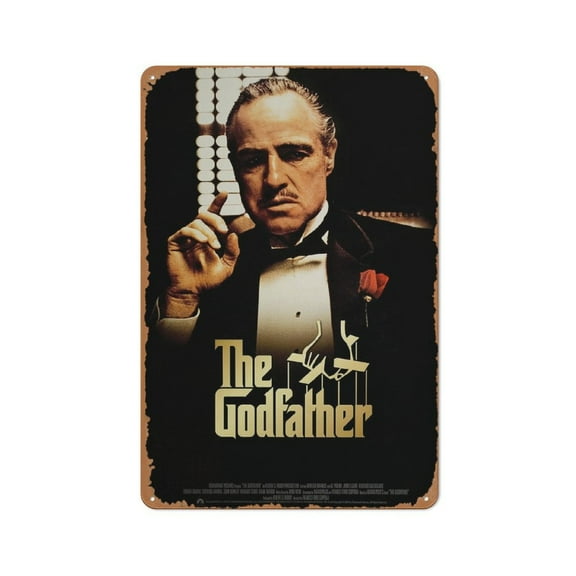 The Godfather Movie Poster Retro Metal Sign Vintage Tin Sign for Cafe Bar Man Cave Home Wall Art Decor 12 X 8 inch