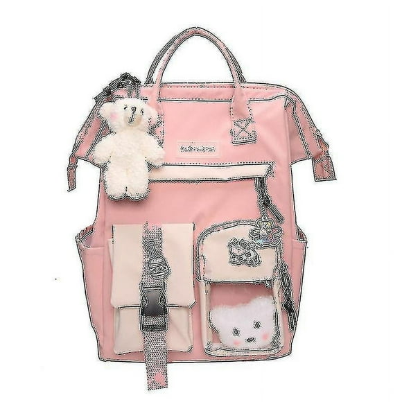 Teen School Backpack Kawaii Cute Bear College Travel Leisure Bag Girls