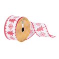 thumbnail image 1 of Vickerman Q180665 2.5 in. x 10 Yards White &amp; Red Tree Snowflake Ribbon, 1 of 1