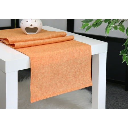 

Aiking Home Faux Linen Unlined Table Runner Ideal for Wedding Baby Shower Party Decor Thanksgiving Christmas or Special Event Orange - Size 12 x62