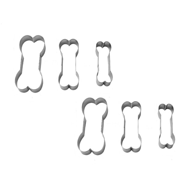 Oleegame 2PC Cookie Mold Dog Bone Cookie Cutter Set Stainless 3 Silver