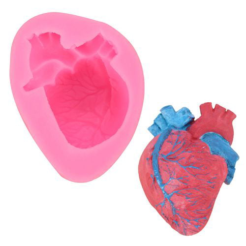 Mold Cake Chocolate 3D Resin Human  Soap Heart Mould Halloween Clay Silicone