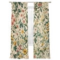 thumbnail image 2 of Green Botanical Semi Sheer Curtains 96 Inch Length 2 Panels Set, Vintage Plant Flowers Garden Leaf Motifs Sheer Kitchen Curtain Privacy Voile Window Curtain for Living Room Bedroom Rod Pocket Drapes, 2 of 7