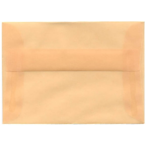 JAM Paper 4Bar Translucent Envelopes, 3 5/8 x 5 1/8, Spring Ochre Ivory, 50/Pack