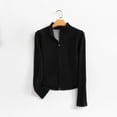 thumbnail image 3 of XPMWRP Women Lightweight Warm Zip Up Jackets Polar Fleece Outdoor Recreation Coat Soft Stand Collared Long Sleeve Outerwear Black XXL, 3 of 4