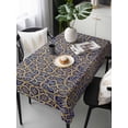 thumbnail image 6 of Vintage Mediterranean Table Cloth, Waterproof Tablecloth for Rectangle Tables, Retro Morocco Abstract Art Brown Blue Reusable Washable Fabric Table Cover for Restaurant Kitchen Dining Tables 54"x108", 6 of 9