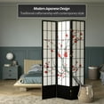 thumbnail image 2 of Oriental Furniture 7 ft. Tall Cherry Blossom Shoji Screen - Black - 3 Panel, 2 of 6