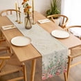 thumbnail image 3 of Table Runner 70 Inches Long for Kitchen Dining, Floral Leaves Dresser Scarf Farmhouse, Dining Table Decorations for Wedding/Parties, Summer Botanical Weeping Watercolor Vintage 13 x 70 In, 3 of 8