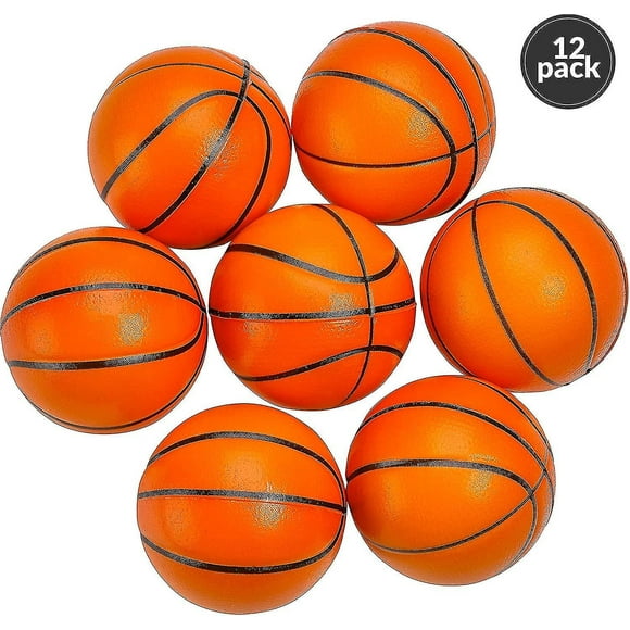Mini Basketball Stress Balls - (pack Of 12) 1.57 Inch Small Foam Basketballs For Kids, Sports Theme Party Favor Toys Birthday Party Game And Anxi