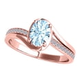 thumbnail image 4 of AoneJewelry 10K Aquamarine Diamond Ring 1.40 Carat In Solid Rose, White & Yellow Gold, 4 of 5