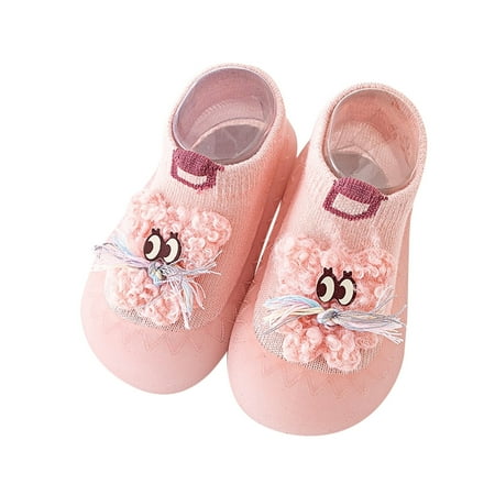 Siilsaa Shoes for Baby Toddlers  Wide Width Walking Leather Shoes Pink 18-24 Months