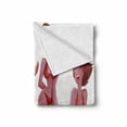 thumbnail image 2 of Modern Soft Flannel Fleece Blanket, Woman in Swimwear Girl with Love Heart Female Body Bikini Illustration, Cozy Plush for Indoor and Outdoor Use, 70" x 90", Pale Pink Ruby and Red, by Ambesonne, 2 of 6