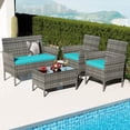 thumbnail image 4 of Costway 4 PCS Patio Furniture Set with Washable Cushions and Tempered Glass Coffee Table, 4 of 9