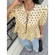 thumbnail image 2 of Blusa De Mujer Con Lunares Café En Albaricoque, Mangas Abullonadas Y Lazo, 2 of 21
