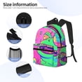 thumbnail image 3 of Pofeuu Psychedelic Cartoon Frog Print Laptop Backpack Travel Canvas Backpack for School Lightweight and Comfortable Backpack College Backpack Schoolbag, 3 of 6
