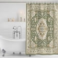 thumbnail image 2 of Southwestern Sage Green Shower Curtain Set - Extra Long 72" x 96" Washable Bathtub Curtain with 12 Hooks, Tribal Antique Boho-Chic Heritage Waterproof Fabric Stall Shower Curtains for Bathroom Décor, 2 of 6