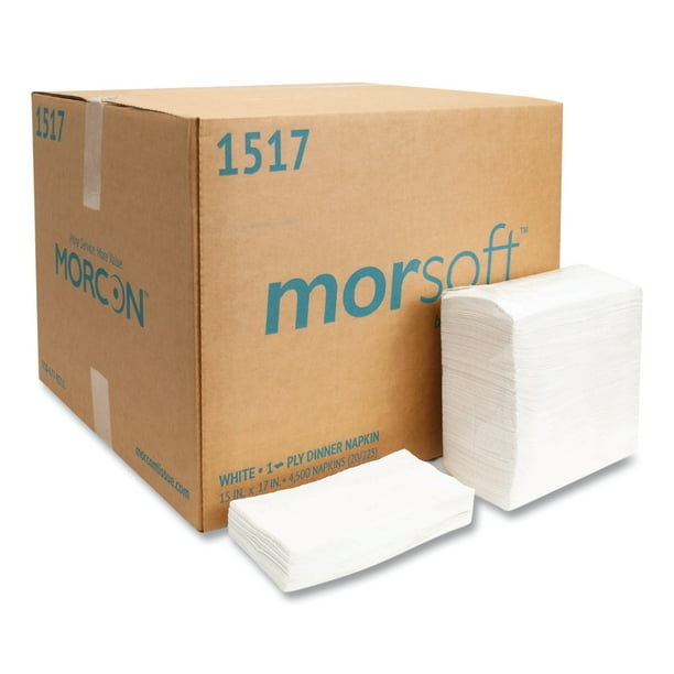 Morcon Tissue Morsoft Dinner Napkins, 1-Ply, 15 x 17, White, 141/Pack ...
