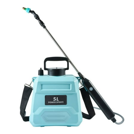Hiroekza Electric Spray Bottle Handheld Garden Pump Sprayer with USB Rechargeable Handle Portable Plant Watering Can with 23.6 Telescopic Wand Adjustable Spray Pole & 3 Nozzles for Lawn & Garden Blue