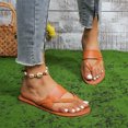 thumbnail image 6 of Strappy Sandals for Women, Womens Strappy Sandals, Sandals Woman, Sandals With Back Strap, Women's Slide Flat Sandals Comfortable Slip On Flip Flop Thong Sandals With Spring Summer Sandals, Brown 9, 6 of 8
