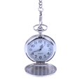 thumbnail image 1 of Mens Blank Stainless Steel Case White Dial Arabic Numeral Pocket Watch with Chain /Gift Box, 1 of 7