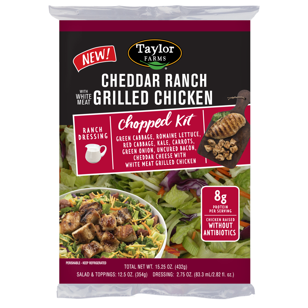 Taylor Farms Cheddar Ranch Grilled Chicken Chopped Salad Kit, 15.25 oz