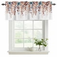 thumbnail image 2 of Brown Eucalyptus Fall Valances for Windows, Botanical Weeping Leaves Pastoral Light Filtering Kitchen Curtains, Rod Pocket Window Valance Curtains for Living Room Bedroom, 42" W x 12" L, 2 Panels, 2 of 9