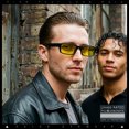 thumbnail image 4 of SA106 Mens Hippie Hustler Color Lens Narrow Rectangular Black Frame Sunglasses Yellow Lens, 4 of 7