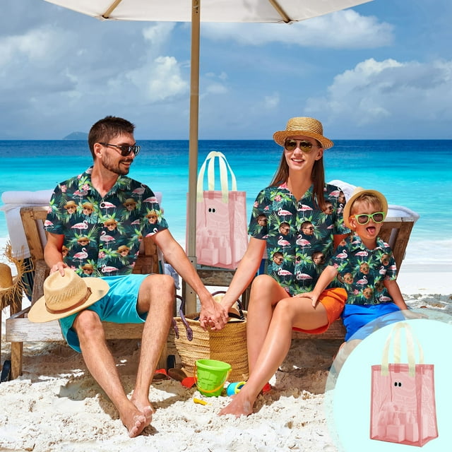 Dvkptbk Beach Pocket Sacs de Plage Sac de Plage en Maille Résistant au Sable pour Piscine Sac de Plage Sac Fourre-Tout Sac Fourre-Tout pour Jouets Sac de Rangement pour Épicerie Sac en Filet pour la Natation