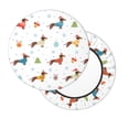 thumbnail image 2 of Balery winter Snowflake Dachshund Fundas de asiento para taburete de bar redondo de tela de terciopelo ajustables que protegen de arañazos y manchas para sillas de 14 a 17 pulgadas.-12 inch, 2 of 7