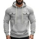thumbnail image 2 of pstuiky Camisas suaves de manga larga para hombre, Blusa de moda para hombre, de color liso, con capucha, manga larga, cordón ajustable y botones en los bolsillos. camisetas de hombre xl, 2 of 4