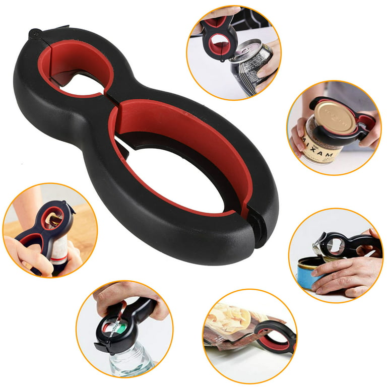6-In-1 Bottle Opener, Can, Soda, and Jar Openers, Twist Off Lid – Jar Opener  for Seniors and Arthritic Hands, Seniors with Arthritis, Hand Weakness