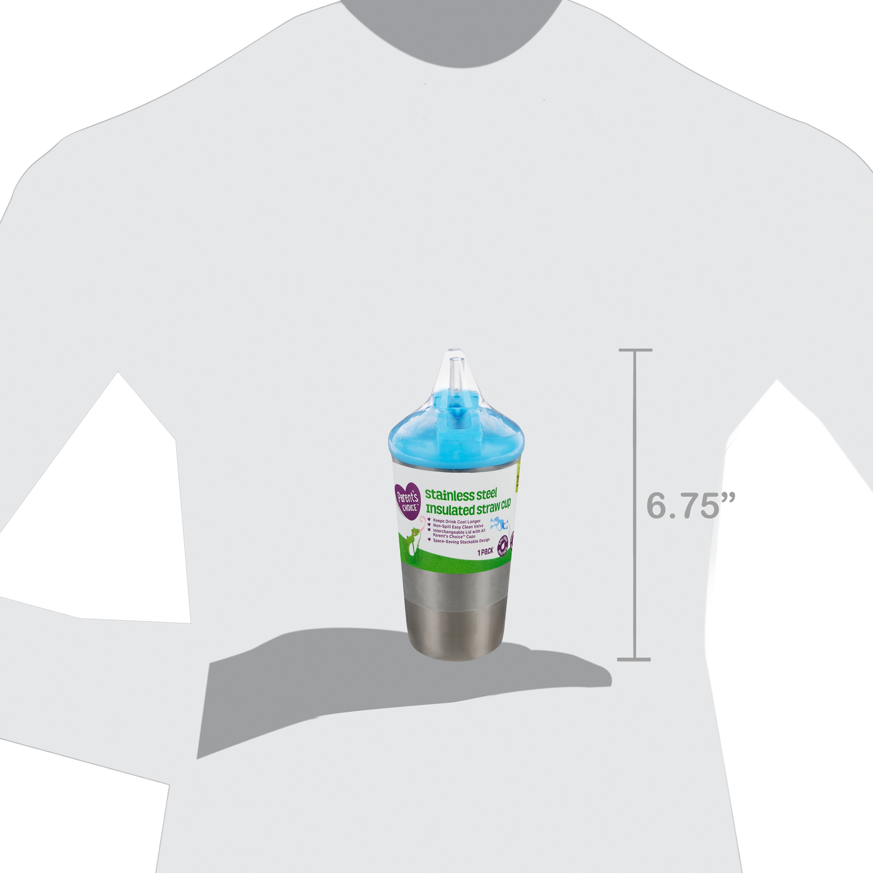 Parent's Choice Insulated Straw No-Spill Cup 9oz 12+M DW Safe BPA