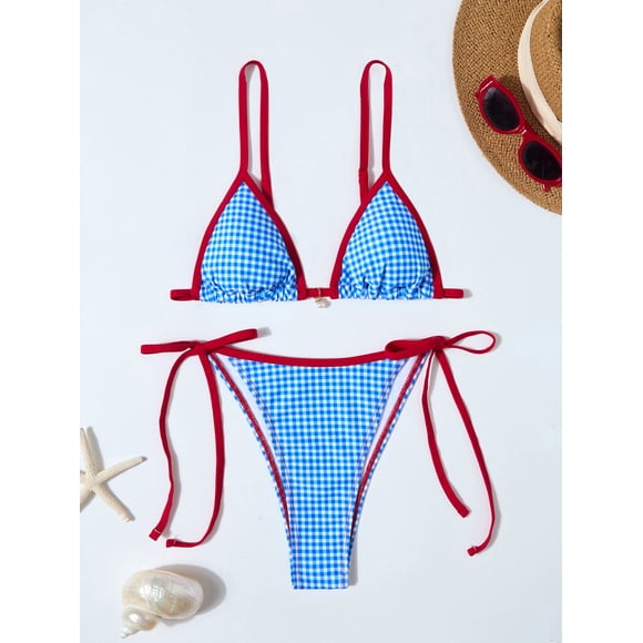 Top-kevin Womens Sexy 2 Piece Bikini Sets Cheeky High Cut Bathing Suit Color Block Textured Swimsuits 2026