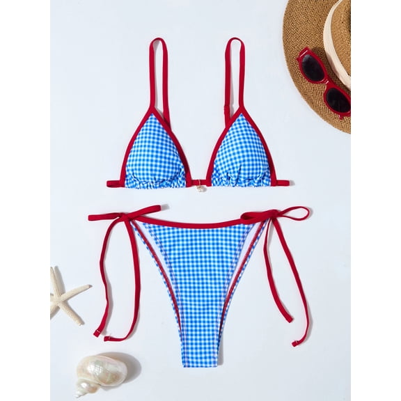 Top-kevin Womens Sexy 2 Piece Bikini Sets Cheeky High Cut Bathing Suit Color Block Textured Swimsuits 2026