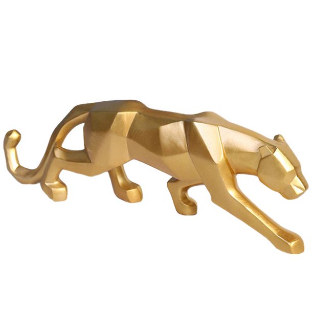 Estatua de leopardo geométrica delicada, decoraciones de mesa de leopardo, regalos de boda