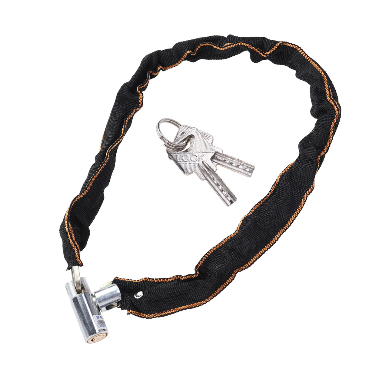 ELAYARD Lock Chain Lightweight Braided Steel with Easy Key Locking for Bikes Gates and Scooters Black