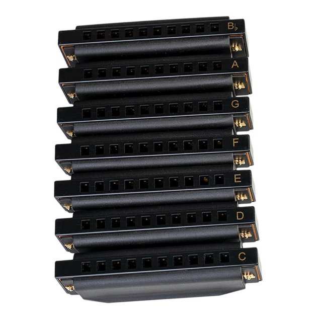 Sonducket Piedmont Blues Harmonica Harp Set de 7 con Estuche Accesorios para instrumentos musicales