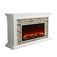 thumbnail image 4 of FESTIVO 60" Freestanding Electric Fireplace with Faux Brick Mantle - White, 4 of 12