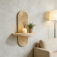 thumbnail image 6 of Yucurem Boho Shelves Wall Decor, 11.8" Mid Century Modern Decorative Floating Shelves, Natural Wood Shelf for Living Room, Bedroom, Nursey Room, 6 of 8