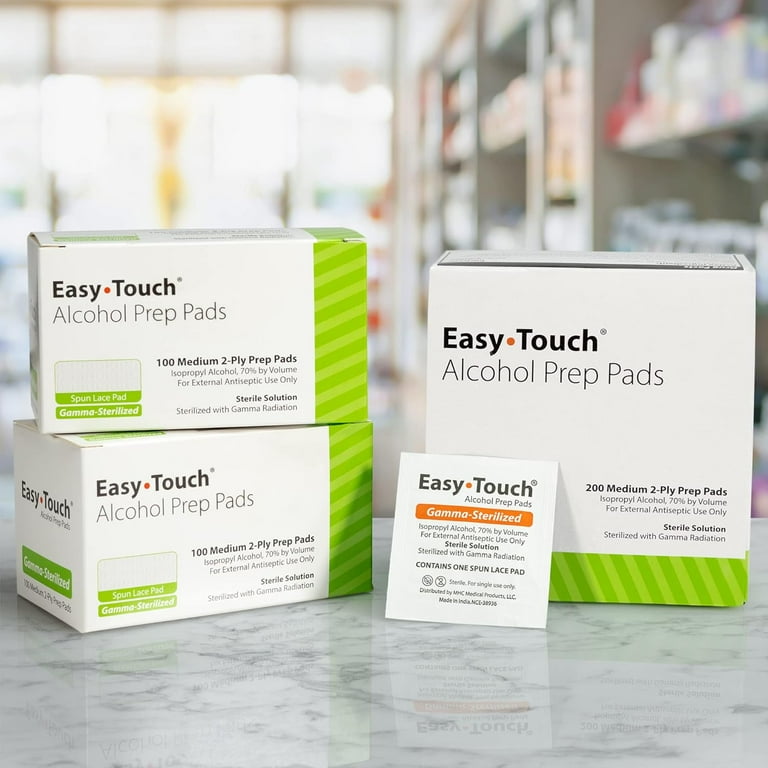 EasyTouch Alcohol Prep Pads - Gamma-Sterilized - (200 per Box) HSA